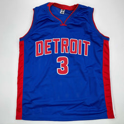 Facsimile Autographed Ben Wallace Detroit Blue Reprint Laser Auto Basketball Jersey Size Men's XL (ONLINE ORDER ONLY)