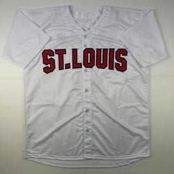 Facsimile Autographed Albert Pujols St. Louis White Reprint Laser Auto Baseball Jersey Size Men's XL (ONLINE ORDER ONLY)