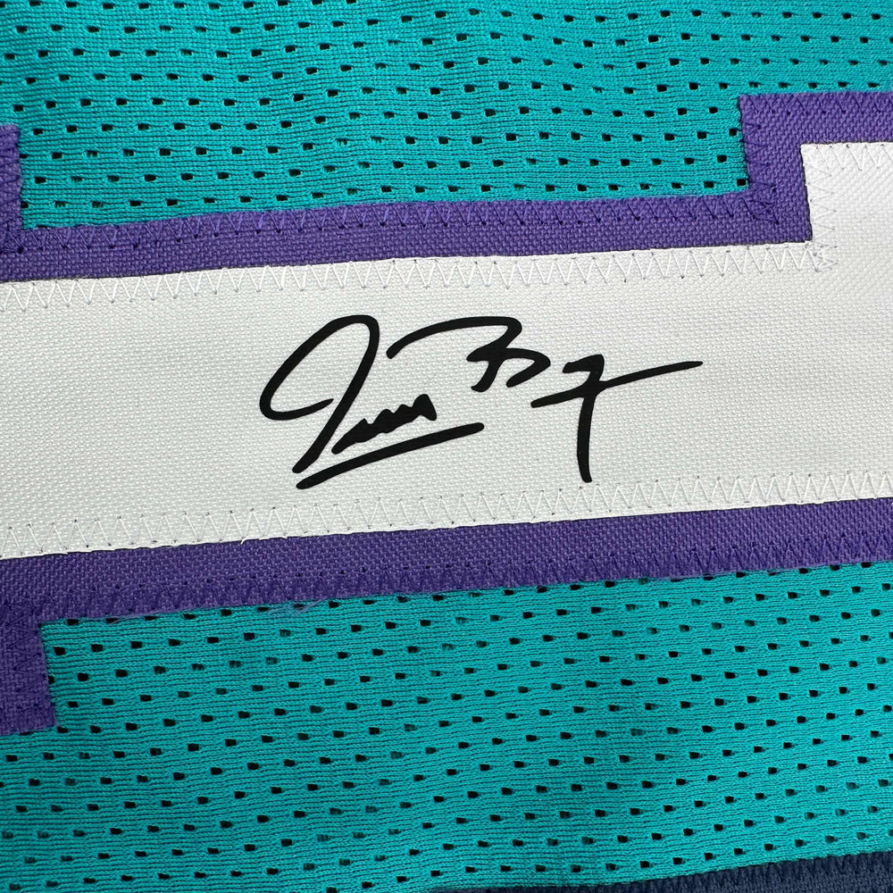 Facsimile Autographed Muggsy Bogues Charlotte Teal Reprint Laser Auto Basketball Jersey Size Men's XL (ONLINE ORDER ONLY)