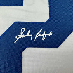 Facsimile Autographed Sandy Koufax Los Angeles LA White Reprint Laser Auto Baseball Jersey Size Men's XL (ONLINE ORDER ONLY)