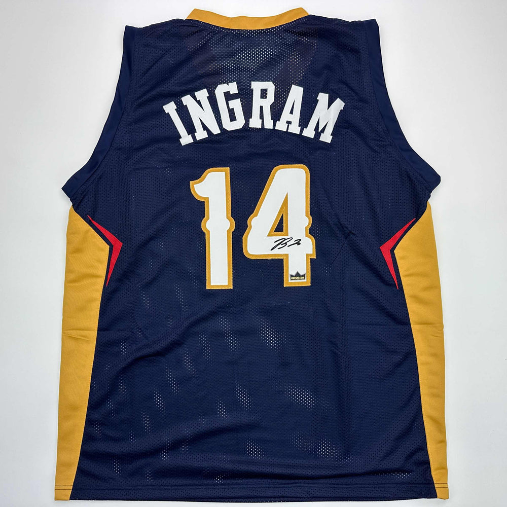Facsimile Autographed Brandon Ingram New Orleans Blue Reprint Laser Auto Basketball Jersey Size Men's XL (ONLINE ORDER ONLY)