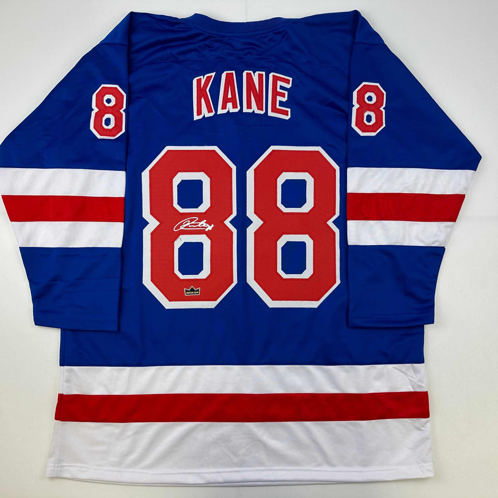 Facsimile Autographed Patrick Kane New York Blue Reprint Laser Auto Hockey Jersey Size Men's XL (ONLINE ORDER ONLY)