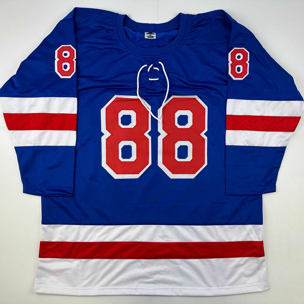 Facsimile Autographed Patrick Kane New York Blue Reprint Laser Auto Hockey Jersey Size Men's XL (ONLINE ORDER ONLY)