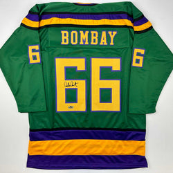 Facsimile Autographed Emilio Estevez Gordon Bombay Green Reprint Laser Auto Hockey Jersey Size Men's XL (ONLINE ORDER ONLY)