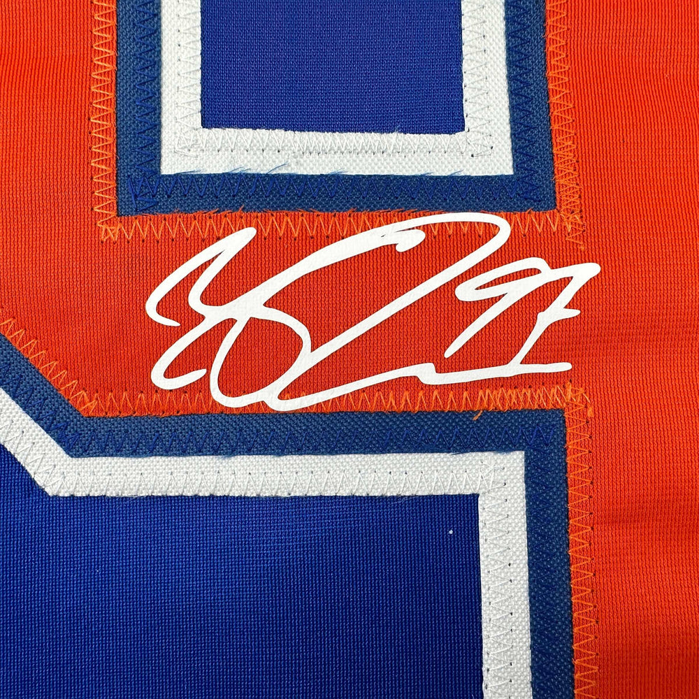 Facsimile Autographed Connor McDavid Edmonton Blue Reprint Laser Auto Hockey Jersey Size Men's XL (ONLINE ORDER ONLY)