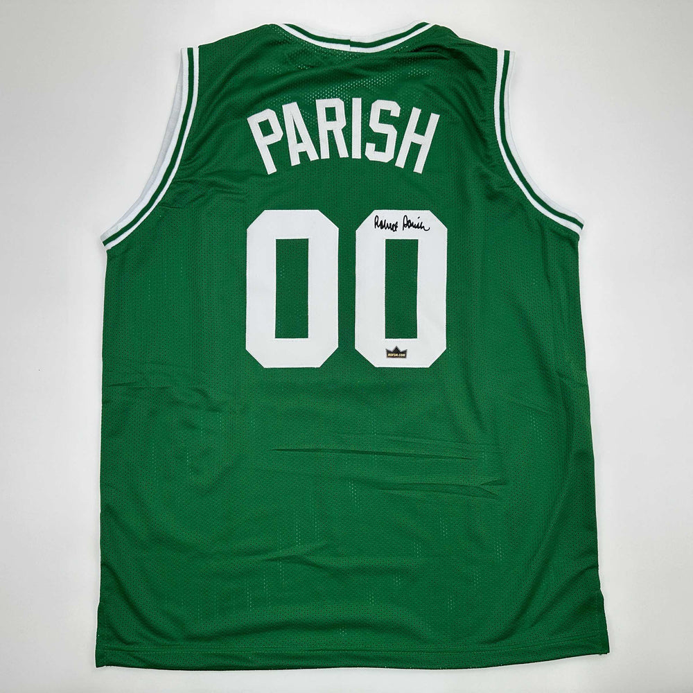 Facsimile Autographed Robert Parish Boston Green Reprint Laser Auto Basketball Jersey Size Men's XL (ONLINE ORDER ONLY)