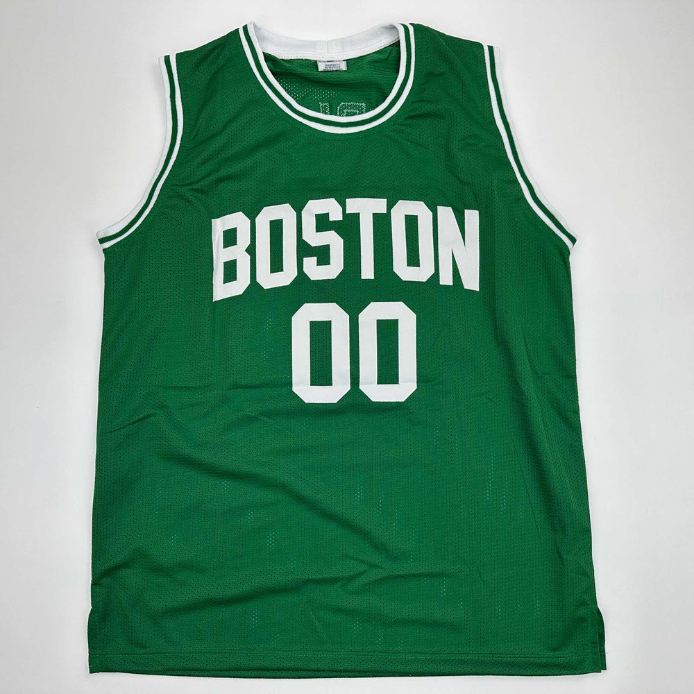 Facsimile Autographed Robert Parish Boston Green Reprint Laser Auto Basketball Jersey Size Men's XL (ONLINE ORDER ONLY)