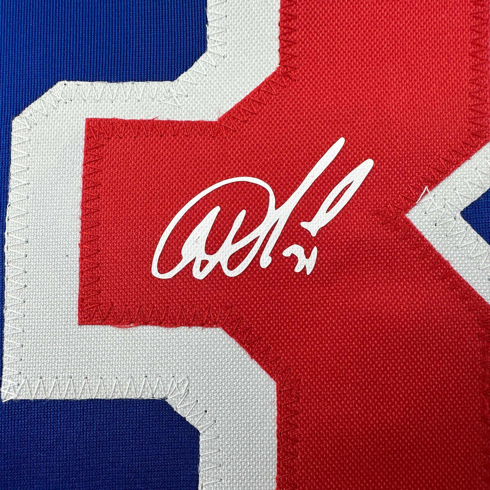 Facsimile Autographed Igor Shesterkin New York Blue Reprint Laser Auto Hockey Jersey Size Men's XL (ONLINE ORDER ONLY)