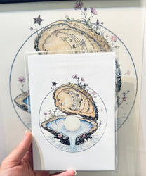 Pearl of Wisdom - Oyster Shell 10x10", 5x7" Art Print with Poem (ONLINE ORDER ONLY)