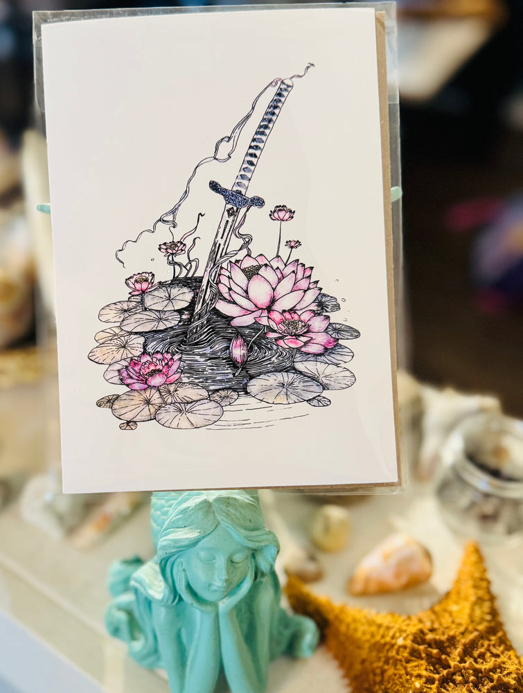 Sword of Serenity Art Print – 5x7 Fantasy Art with Poetry (ONLINE ORDER ONLY)