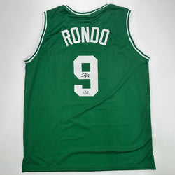 Facsimile Autographed Rajon Rondo Boston Green Reprint Laser Auto Basketball Jersey Size Men's XL (ONLINE ORDER ONLY)