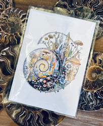 Ammonite Fine Art Print – 5x7 Ancient Fossil Crystal Spiral (ONLINE ORDER ONLY)