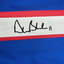 Facsimile Autographed Drew Bledsoe New England Blue Reprint Laser Auto Football Jersey Size Men's XL (ONLINE ORDER ONLY)