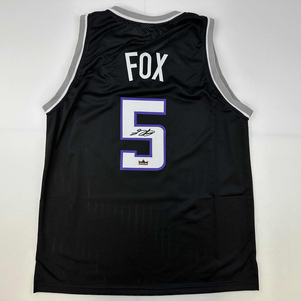 Facsimile Autographed De'Aaron Fox Sacramento Black Reprint Laser Auto Basketball Jersey Size Men's XL (ONLINE ORDER ONLY)