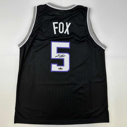 Facsimile Autographed De'Aaron Fox Sacramento Black Reprint Laser Auto Basketball Jersey Size Men's XL (ONLINE ORDER ONLY)