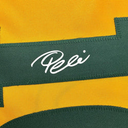 Facsimile Autographed Pele Brazil Yellow World Cup Reprint Laser Auto Soccer Jersey Size Men's XL (ONLINE ORDER ONLY)