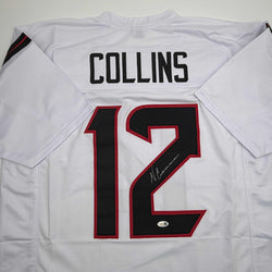 Autographed/Signed Nico Collins Houston White Football Jersey JSA COA