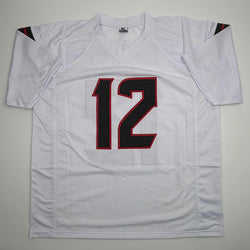 Autographed/Signed Nico Collins Houston White Football Jersey JSA COA