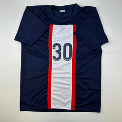 Facsimile Autographed Lionel Messi Leo PSG Blue Reprint Laser Auto Soccer Jersey Size Men's XL (ONLINE ORDER ONLY)