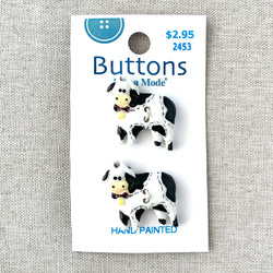2453 Cow - La Mode - 1 Hole - Shank - Assorted Sizes (ONLINE ORDER ONLY)