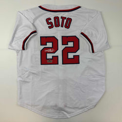 Facsimile Autographed Juan Soto Washington White Reprint Laser Auto Baseball Jersey Size Men's XL (ONLINE ORDER ONLY)