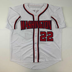 Facsimile Autographed Juan Soto Washington White Reprint Laser Auto Baseball Jersey Size Men's XL (ONLINE ORDER ONLY)