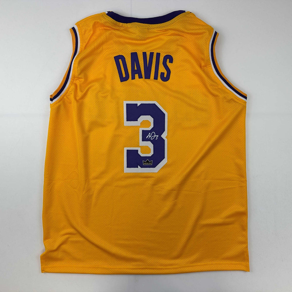Facsimile Autographed Anthony Davis Los Angeles LA Yellow Reprint Laser Auto Basketball Jersey Size Men's XL (ONLINE ORDER ONLY)