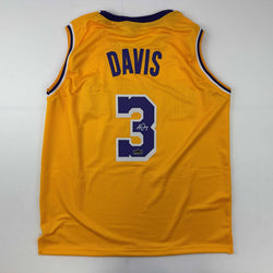Facsimile Autographed Anthony Davis Los Angeles LA Yellow Reprint Laser Auto Basketball Jersey Size Men's XL (ONLINE ORDER ONLY)