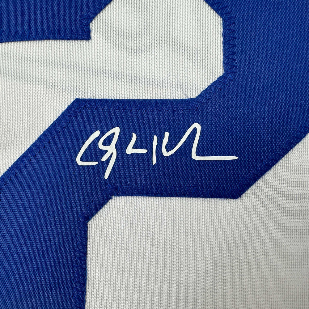 Facsimile Autographed Clayton Kershaw Los Angeles LA White Reprint Laser Auto Baseball Jersey Size Men's XL (ONLINE ORDER ONLY)