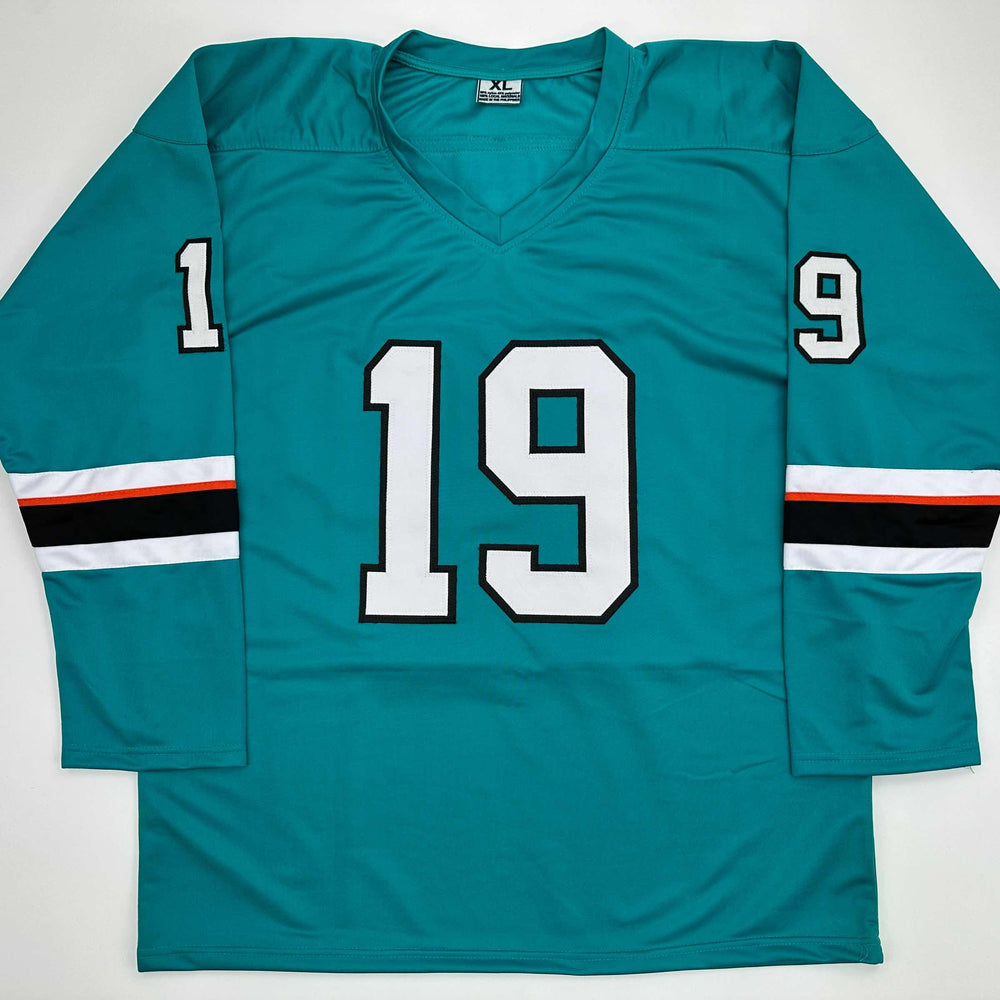 Facsimile Autographed Joe Thornton San Jose Teal Reprint Laser Auto Hockey Jersey Size Men's XL (ONLINE ORDER ONLY)