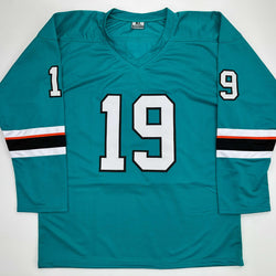 Facsimile Autographed Joe Thornton San Jose Teal Reprint Laser Auto Hockey Jersey Size Men's XL (ONLINE ORDER ONLY)