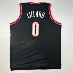 Facsimile Autographed Damian Lillard Portland Black Reprint Laser Auto Basketball Jersey Size Men's XL (ONLINE ORDER ONLY)