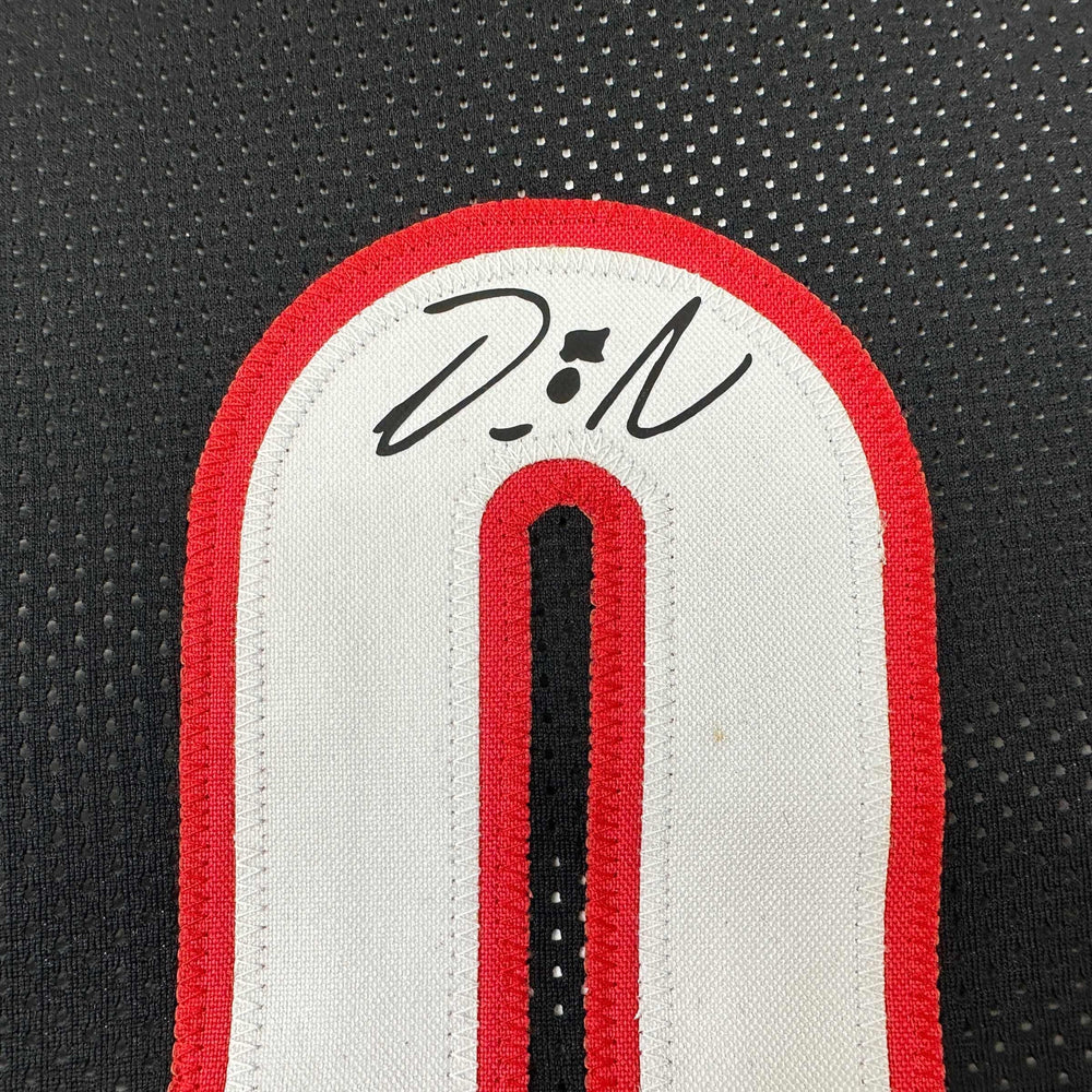 Facsimile Autographed Damian Lillard Portland Black Reprint Laser Auto Basketball Jersey Size Men's XL (ONLINE ORDER ONLY)