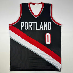 Facsimile Autographed Damian Lillard Portland Black Reprint Laser Auto Basketball Jersey Size Men's XL (ONLINE ORDER ONLY)
