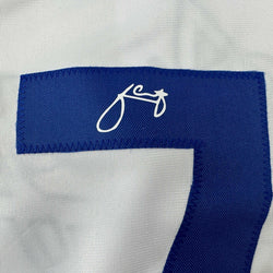 Facsimile Autographed Julio Urias Los Angeles LA White Reprint Laser Auto Baseball Jersey Size Men's XL (ONLINE ORDER ONLY)
