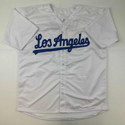 Facsimile Autographed Julio Urias Los Angeles LA White Reprint Laser Auto Baseball Jersey Size Men's XL (ONLINE ORDER ONLY)