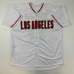 Facsimile Autographed Shohei Ohtani Kanji Los Angeles LA Anaheim White Reprint Laser Auto Baseball Jersey Size Men's XL (ONLINE ORDER ONLY)