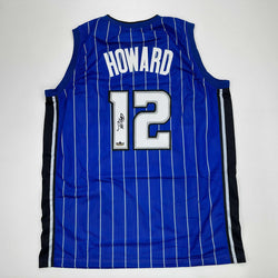 Facsimile Autographed Dwight Howard Orlando Blue Pinstripe Reprint Laser Auto Basketball Jersey Size Men's XL (ONLINE ORDER ONLY)
