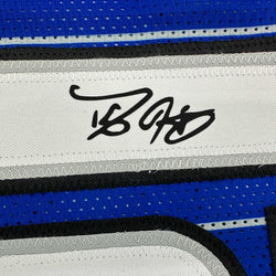 Facsimile Autographed Dwight Howard Orlando Blue Pinstripe Reprint Laser Auto Basketball Jersey Size Men's XL (ONLINE ORDER ONLY)