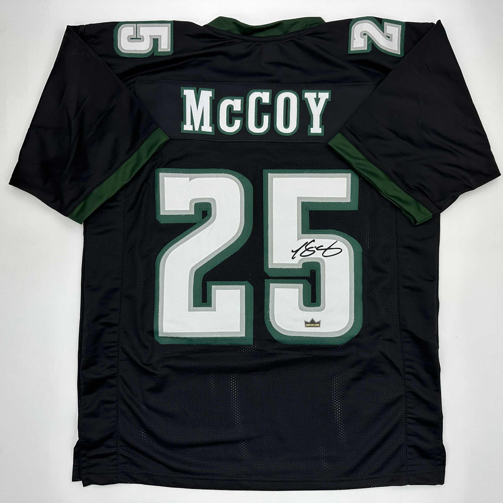 Facsimile Autographed LeSean McCoy Philadelphia Black Reprint Laser Auto Football Jersey Size Men's XL (ONLINE ORDER ONLY)