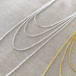 16" - 925 Sterling Silver Filled Necklace Chain - Dainty Fine - 16" - 16 Inch - Lobster Claw Clasp - .925 Stamped - Cable Chain (ONLINE ORDER ONLY)