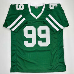 Facsimile Autographed Mark Gastineau New York Green Reprint Laser Auto Football Jersey Size Men's XL (ONLINE ORDER ONLY)
