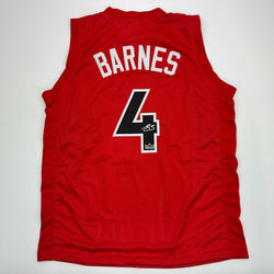 Facsimile Autographed Scottie Barnes Toronto Red Reprint Laser Auto Basketball Jersey Size Men's XL (ONLINE ORDER ONLY)