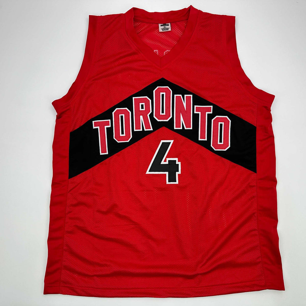 Facsimile Autographed Scottie Barnes Toronto Red Reprint Laser Auto Basketball Jersey Size Men's XL (ONLINE ORDER ONLY)