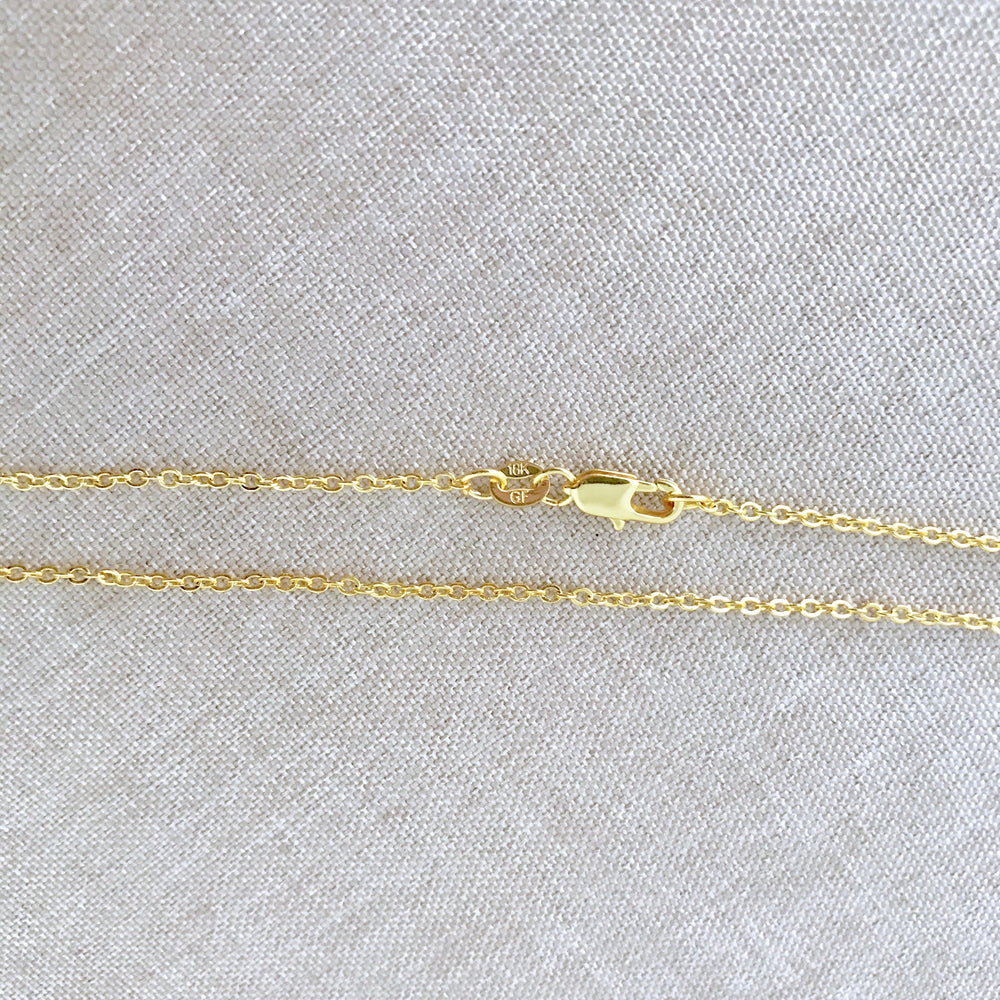 16" - Yellow Gold Filled Necklace Chain - Cable - 16 Inch - Lobster Claw Clasp - 18 Karat 18KT