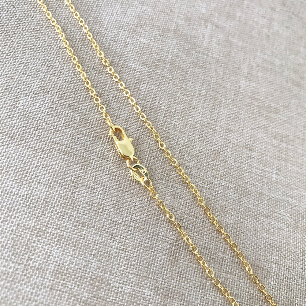 16" - Yellow Gold Filled Necklace Chain - Cable - 16 Inch - Lobster Claw Clasp - 18 Karat 18KT