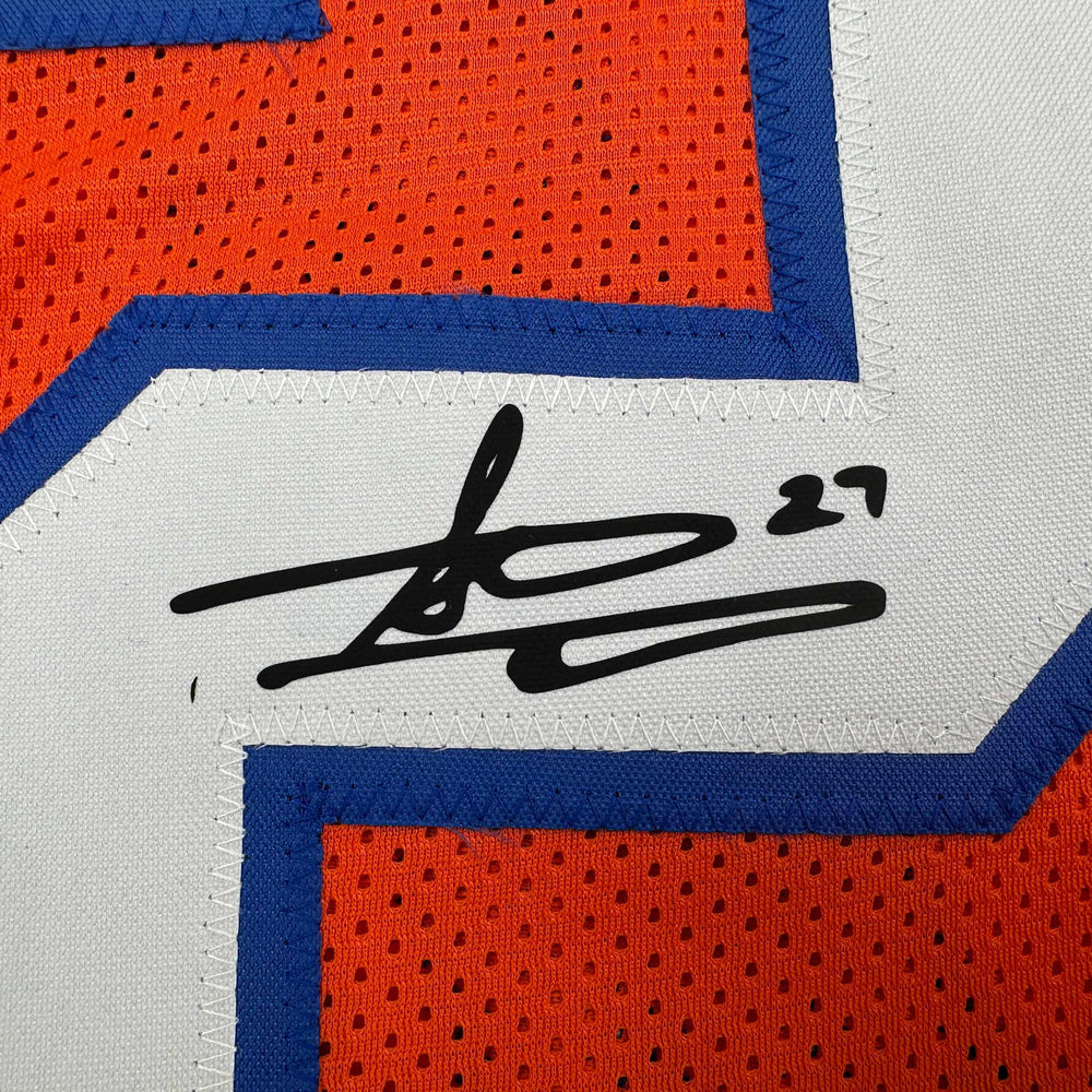 Facsimile Autographed Steve Atwater Denver Orange Reprint Laser Auto Football Jersey Size Men's XL (ONLINE ORDER ONLY)