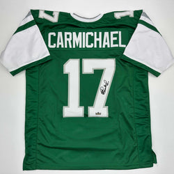 Facsimile Autographed Harold Carmichael Philadelphia Kelly Green Reprint Laser Auto Football Jersey Size Men's XL (ONLINE ORDER ONLY)