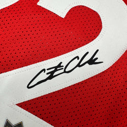 Facsimile Autographed Caitlin Clark Indiana Red Reprint Laser Auto Basketball Jersey Size Men's XL (ONLINE ORDER ONLY)