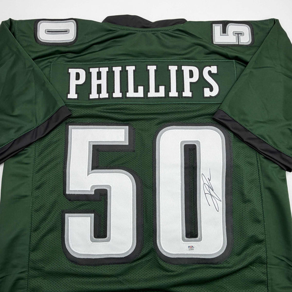 Autographed/Signed Jaelan Phillips Philadelphia Midnight Green Football Jersey PSA/DNA COA (ONLINE ORDER ONLY)